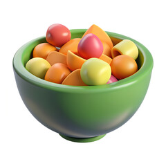 3D Vegetables and Health Food  Illustration on white background