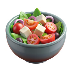 3D Vegetables and Health Food  Illustration on white background