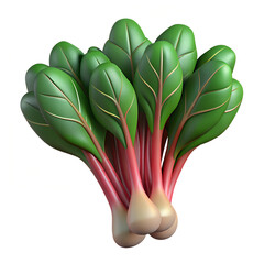 3D Vegetables and Health Food  Illustration on white background