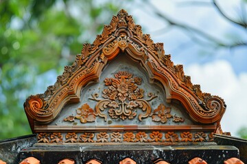 Fototapeta premium Old stone roof pattern in traditional architecture