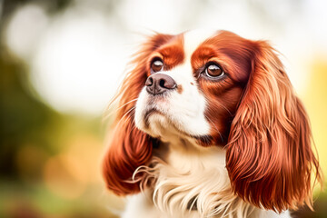 Naklejka premium Cavalier King Charles Spaniel in studio setting against white backdrop, showcasing their playful and charming personalities in professional photoshoot.