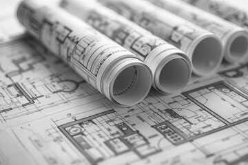 Rolls paper table close up bunch