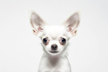 Obraz premium Chihuahua in studio setting against white backdrop, showcasing their playful and charming personalities in professional photoshoot.