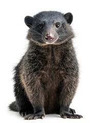 the Binturong white copy space on right Isolated on white background