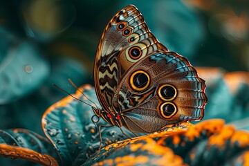 Butterfly resting on leaf