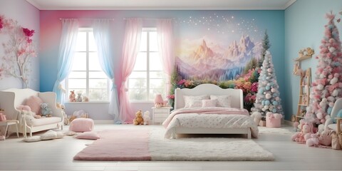 Flower Fantasy: Charming Room Illustration for Young Dreamers