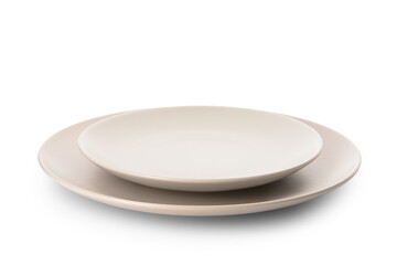 Beautiful plates on white background