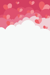 Valentine love heart background, vector design
