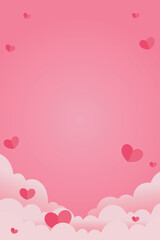 Valentine love heart background, vector design
