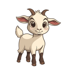 A white goat cartoon character vector illustration on transparent background