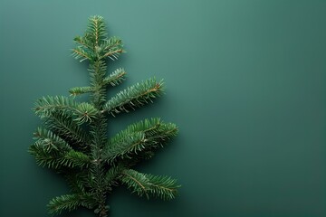 Pine tree on green wall