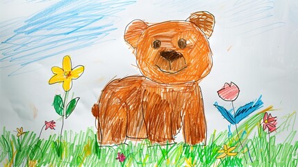 Drawing of a bear by a child