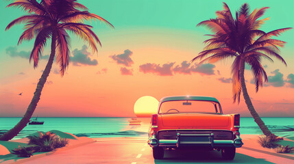 sunset on the beach