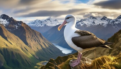 albatross nesting on a cliff - Powered by Adobe