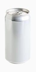 White Can. Aluminium Beverage Container for Beer, Isolated Blank Background