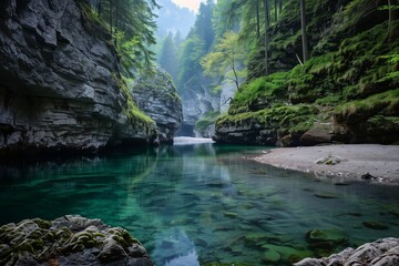 Fototapeta premium waterfall in the mountains