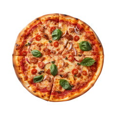 Pizza Isolated on transparent background, png, cut out.