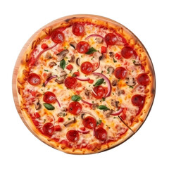 Pizza Isolated on transparent background, png, cut out.