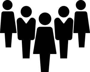 Group of business people icon in flat. Office workers with equal opportunities, corporate multicultural professional team. Vector for apps or website symbol isolated on transparent background