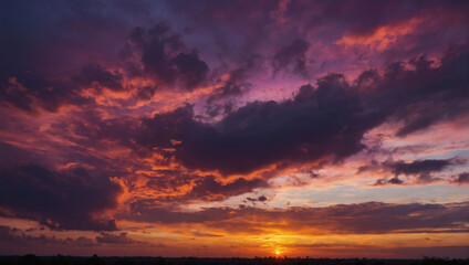 Sunset sky with pink and purple hues.