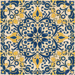 2d vector illustration colorful vintage Seamless hi res Portuguese tiles abstract Artwork
