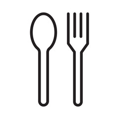 spoon and fork icon vector illustration design template