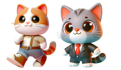 Obraz premium cute 3d rendered cats