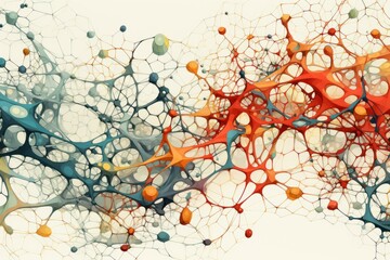 Dynamic Structure neural molecule network. Biology neuron. Generate Ai