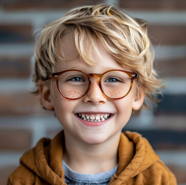 photo of a dorky kid with glasses 