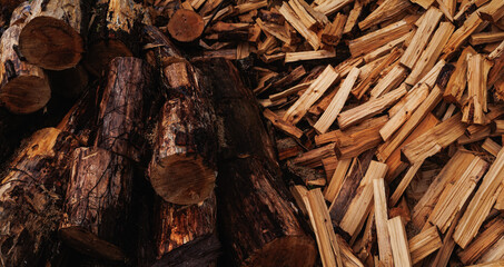 Wet Firewood pile - Powered by Adobe