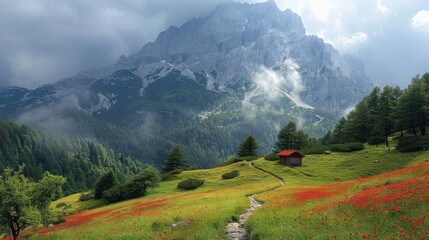 Fototapeta premium Awesome Beautiful Mountain tourism vacation