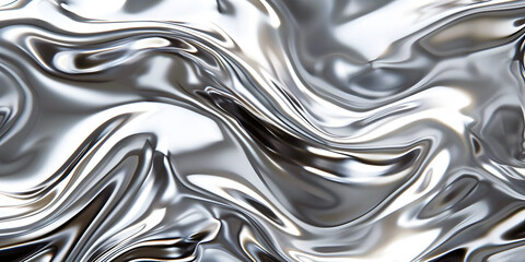 abstract liquid metal waves, ai generated.