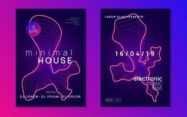 Sound Poster. Dj Flyer. Blue Music Background. Green Dance Set. Fest Trance Graphic. Psychedelic Beat Invitation. Festival Invite. Violet Sound Poster
