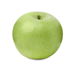 Whole ripe green apple isolated on white