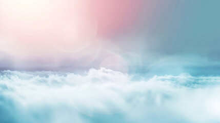 Pastel clouds and sky. Dreamy pastel colored clouds and sky background with bright sunshine