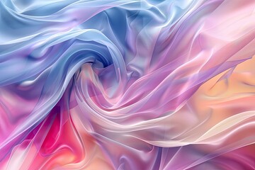 Fototapeta premium Abstract art design with silky waves in pink, purple, and blue hues