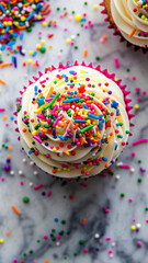 Birthday Cupcake with Rainbow Sprinkles