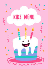 Cake Kids Menu Page