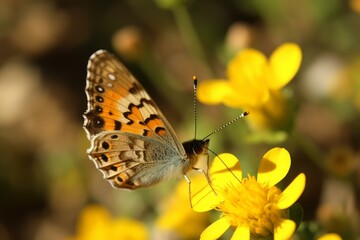 Obraz premium Delicate Summer butterfly. Spring nature insect. Generate Ai