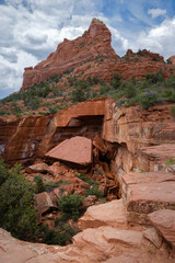 Sinkhole and dramatic skies at Devil's Kitchen