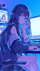 Anime Streamer Background