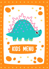Dinosaur Kids Menu Page