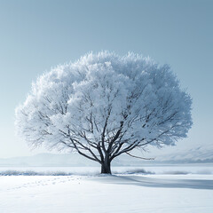 Snowy Scene with Empty Canvas and Minimal Frame