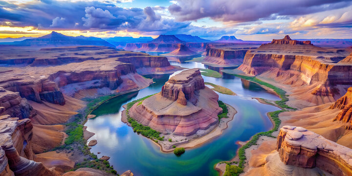Colorado river lake Powell and trachyte canyon