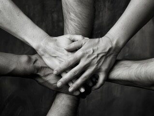 Hands Supporting. Teamwork Concept, People Holding Hands in Unity and Support