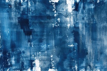Grunge Stroke. Blue Watercolor Brush Stain on Modern Grey Background