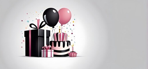 isolated on soft background with copy space Birthday access concept, illustration