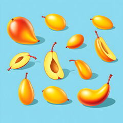 mango realistic vector illustration