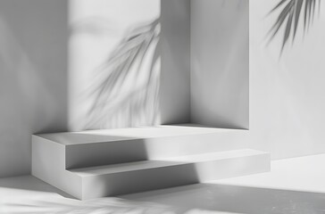 Abstract Gray and White Background with Shadows