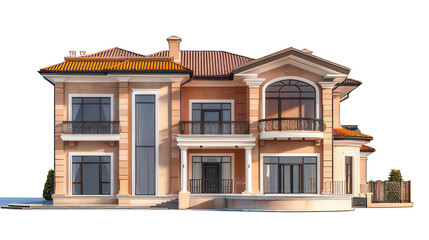 Obraz premium Luxury house isolated on white created with Generative AI